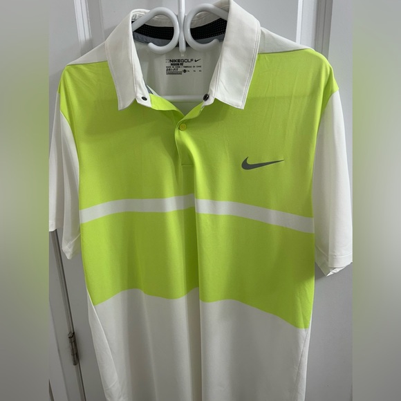 Nike Golf Men’s Green & White Polo Shirt - Size XL Great Condition Modern Fit - Picture 3 of 6